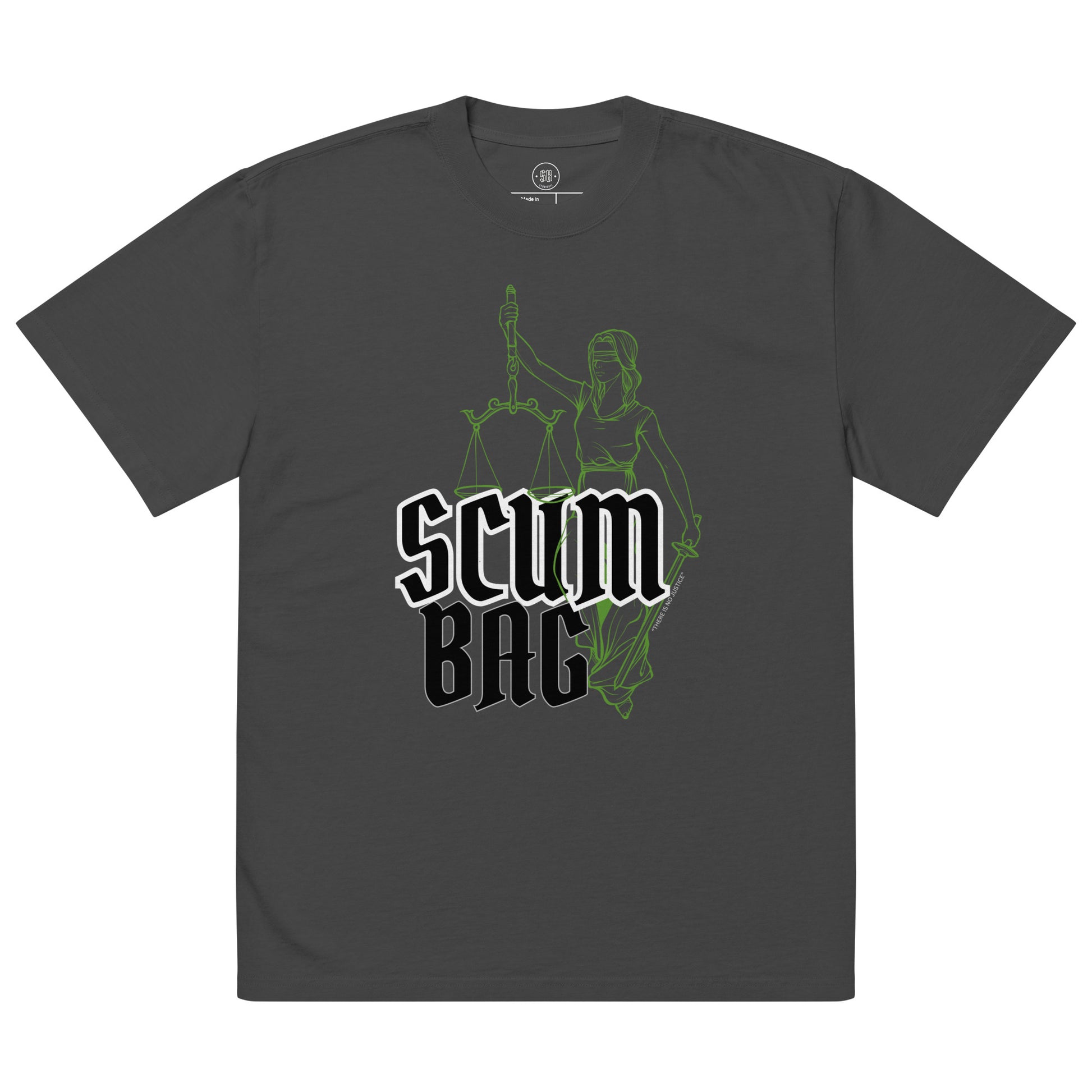 a t - shirt with the word scum bag on it